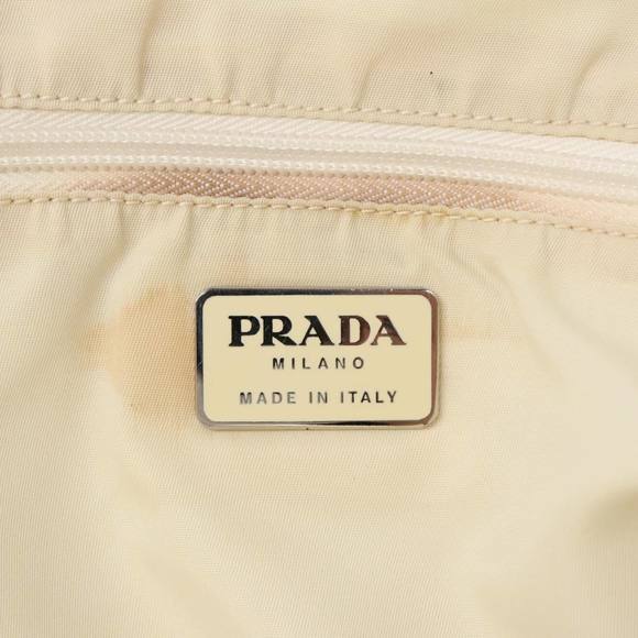 PRADA Hand Bag Nylon White Silver Auth 89620 - Picture 10 of 16